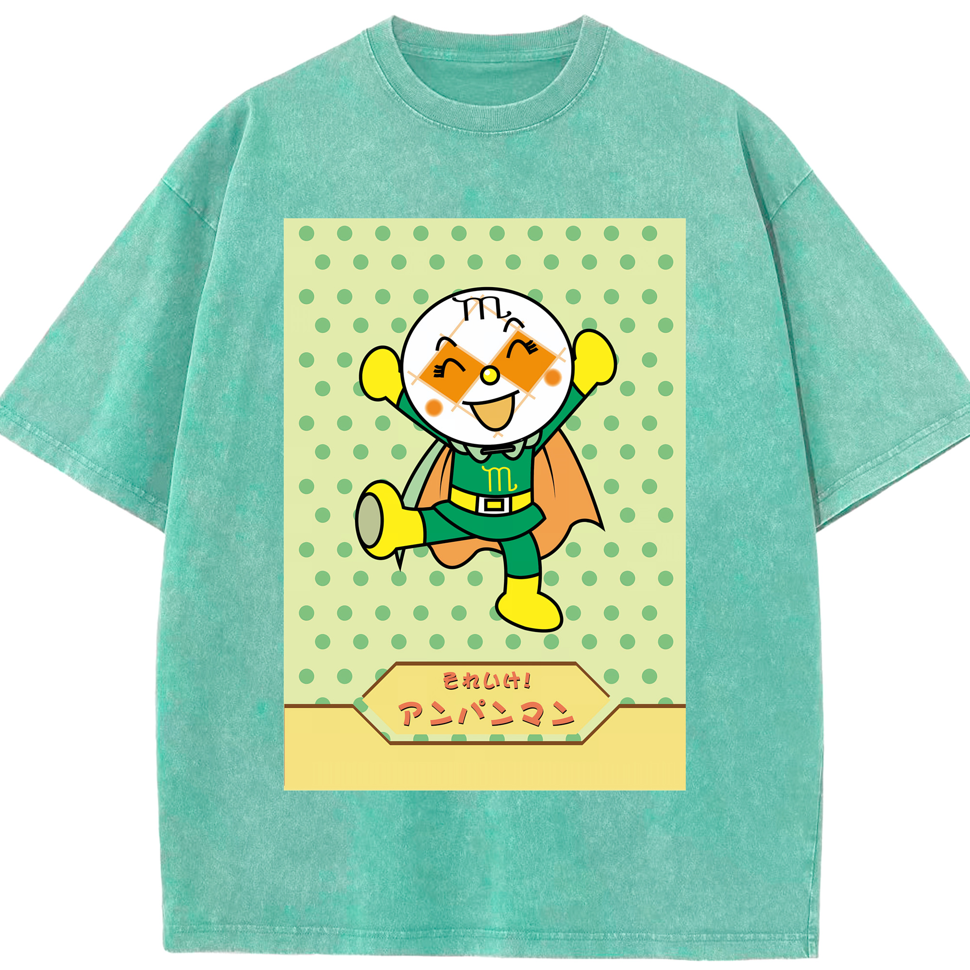 （画像用） アンパンマン Anpanman 綿100% ヴィンテージ風 半袖Tシャツ（フロントプリント）
